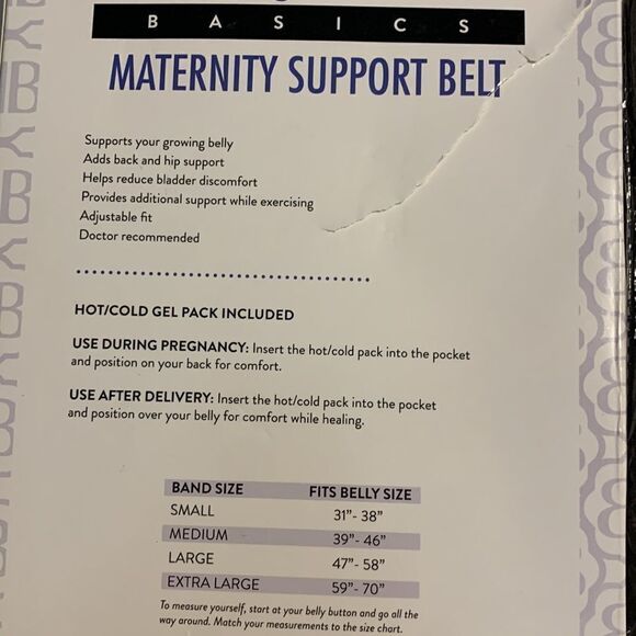 Belly Bandit Size Medium black maternity support belt with hot/cold gel pack - Picture 6 of 8